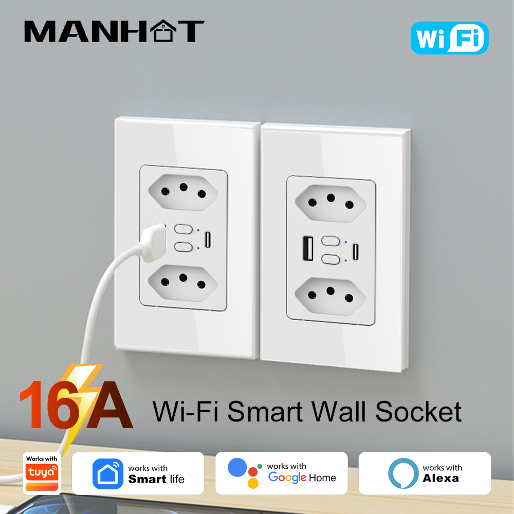 Smart Home Energy - MANHOT Wifi Smart Brazil Socket Switch