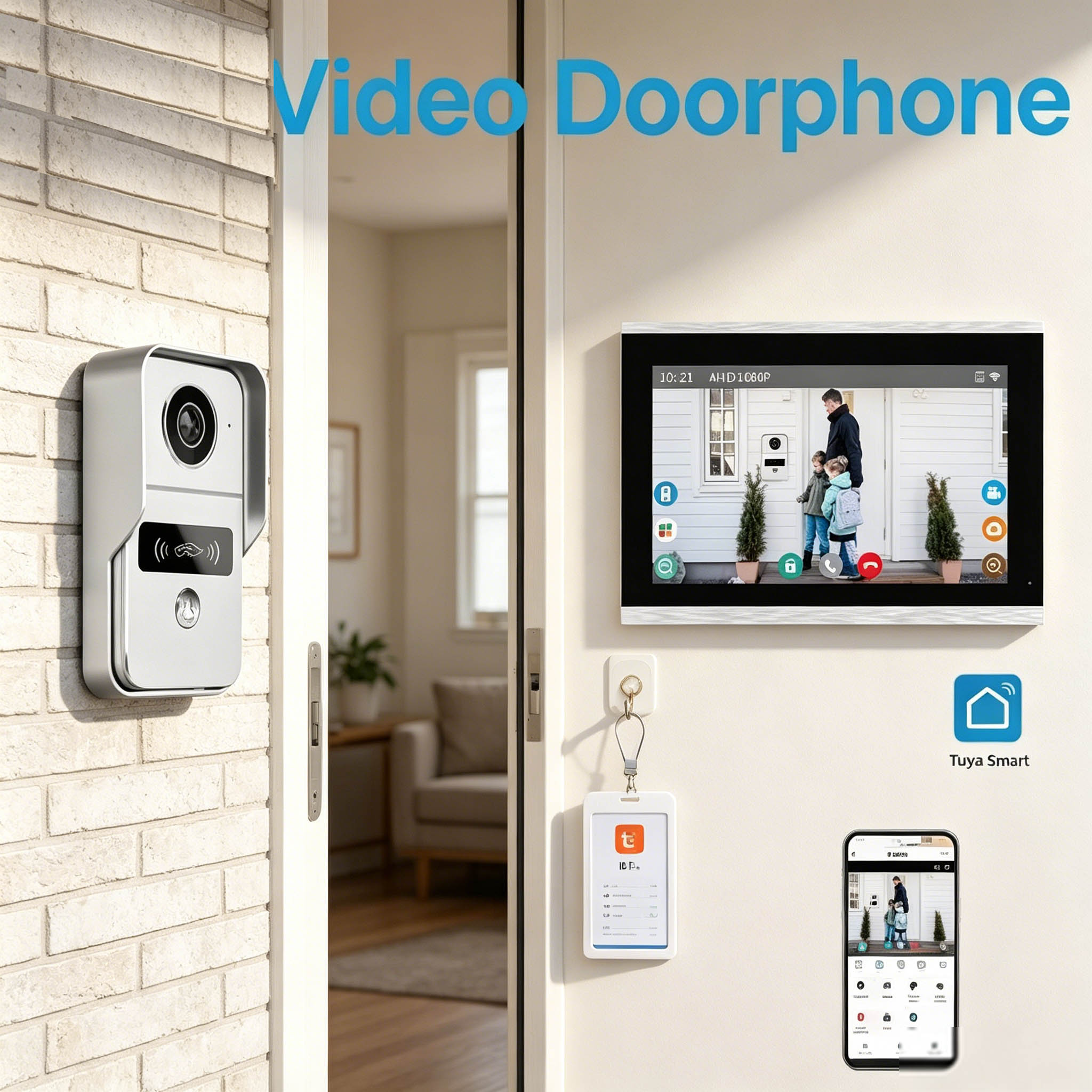 Wifi Doorbell Camera - Door Intercom Doorbell, 10.1 Inch, 1080P