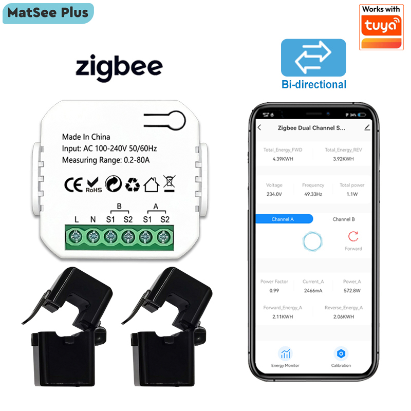 Smart Energy Monitor - Smart ZigBee Energy Meter Bidirectional 1,