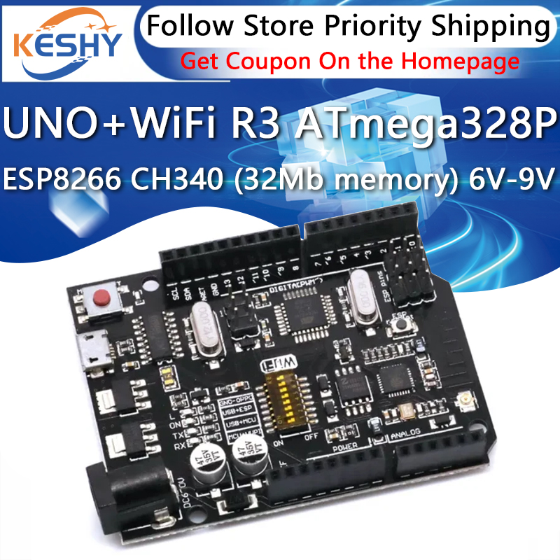 Smart Home Esp8266 - UNO+WiFi R3 ATmega328P+ESP8266 CH340 (32Mb memory)