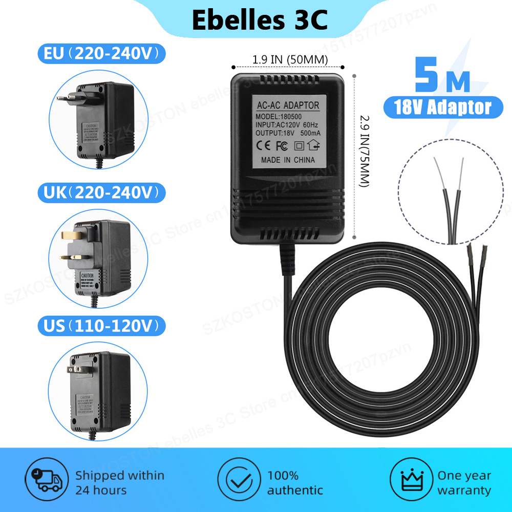 Smart Home Europe - 18V AC Transformer Charger for Ring