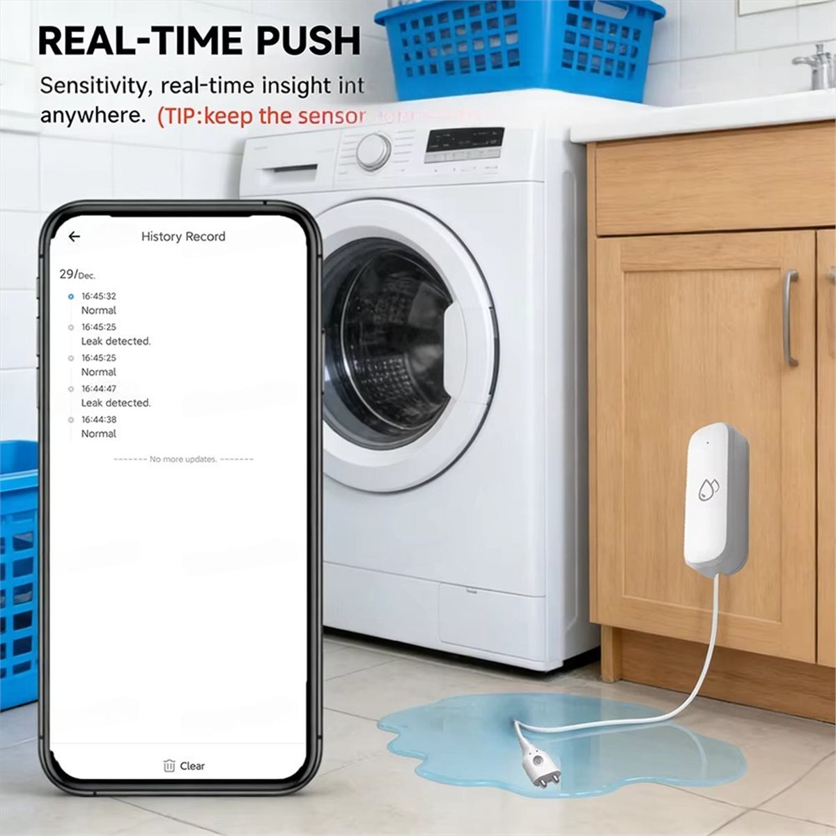 Smart Home Security - Compatible ZigBee Water Leak Sensor Alarms