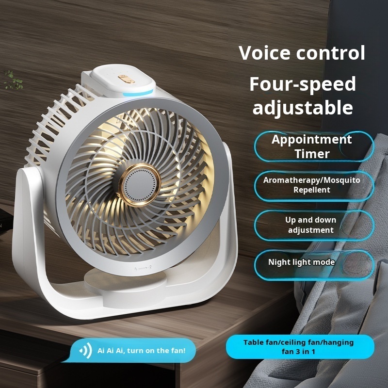 Smart Desk Fan Voice Activated - Smart Home Usb ulasan dan harga