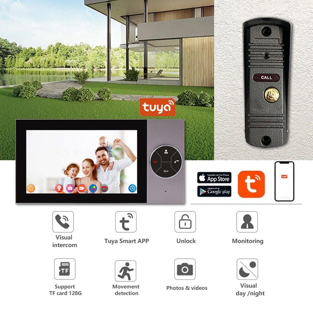 7Inch IPS Screen 2MP 1080P Tuy - Wifi Doorbell Camera ulasan dan harga
