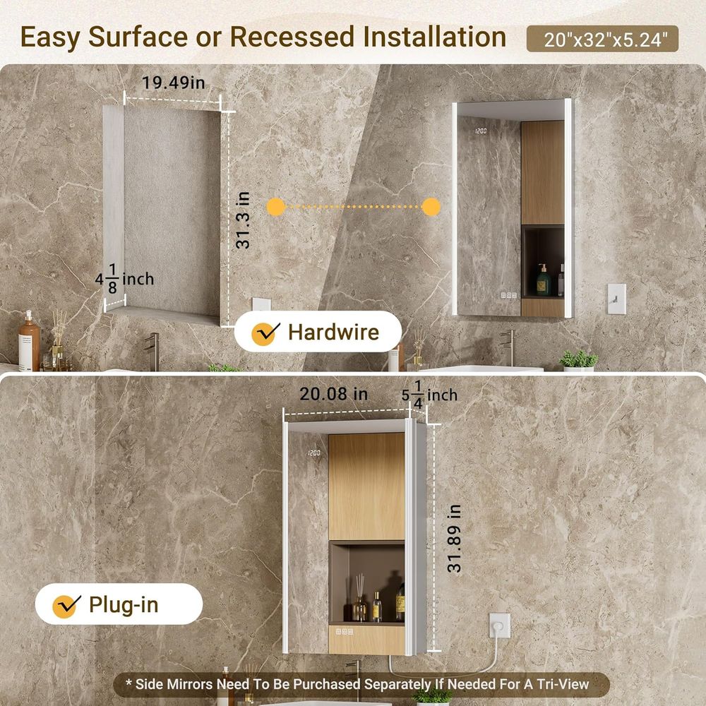 20x32 Lighted Medicine Cabinet - Smart Home Or Smart Home ulasan dan harga