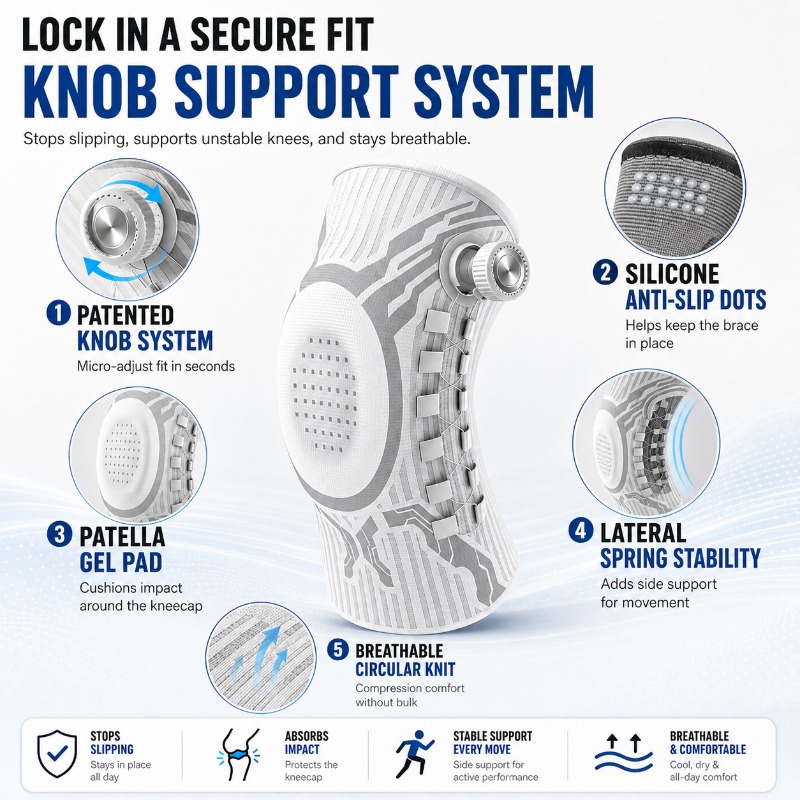 Smart Knob Knee Brace Patella  - Smart Home Wellness ulasan dan harga
