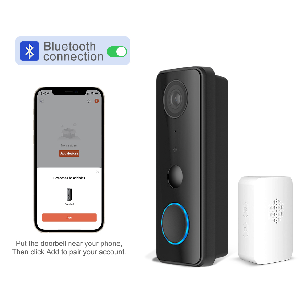 2MP 1080P Tuya APP Bluetooth   - Wifi Doorbell Camera ulasan dan harga
