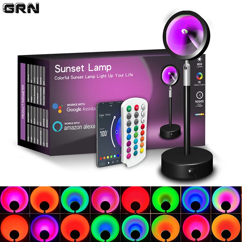 Smart LED Sunset Lamp Colorful - Smart Home Sistem ulasan dan harga