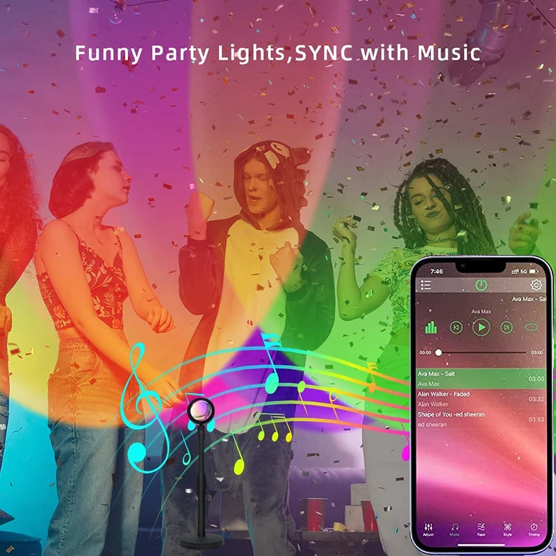 Smart LED Sunset Lamp Colorful - Smart Home Sistem ulasan dan harga
