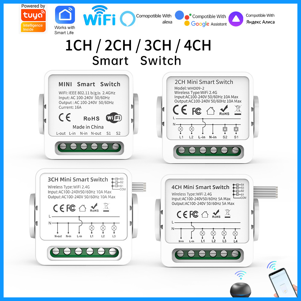 Tuya WiFi Smart Switch 1/2/3/4 - Smart Home Sistem ulasan dan harga