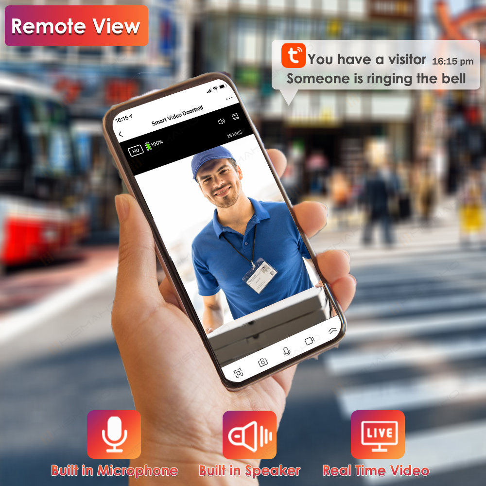 Tuya WiFi Doorbell Camera Outd - Smart Home Outdoor Camera ulasan dan harga