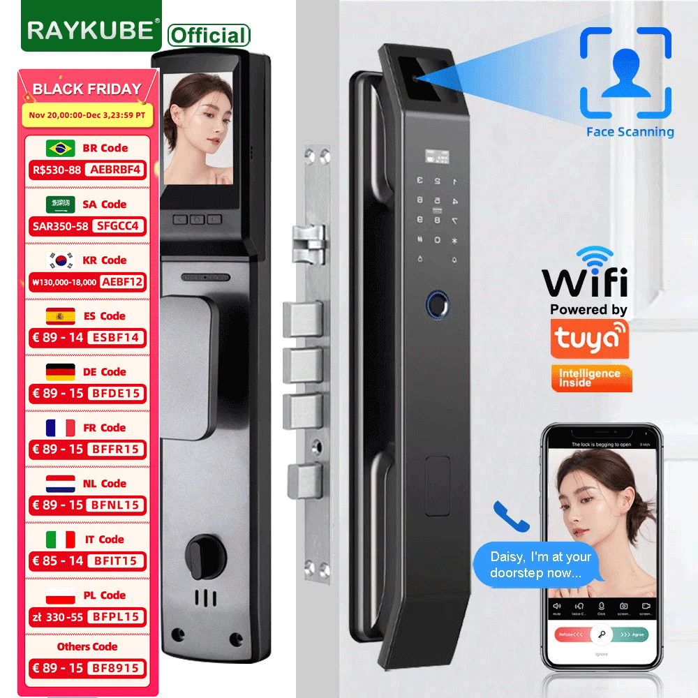 RAYKUBE DF14 Tuya WiFi 3D Face - Wifi Doorbell Camera ulasan dan harga