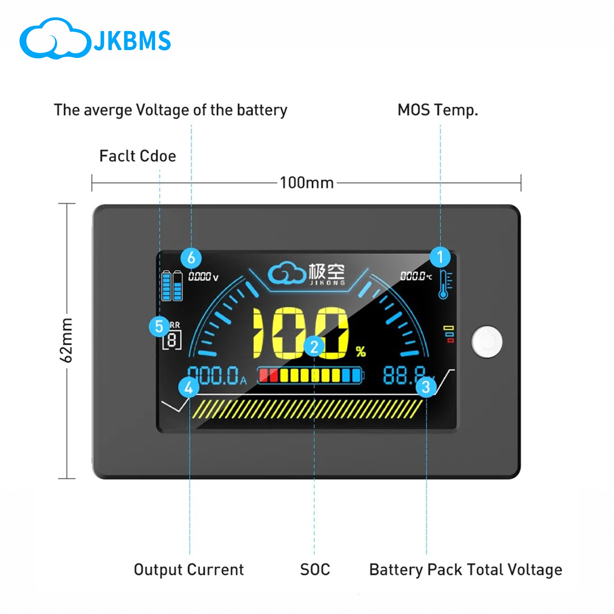 JIKONG JK BMS LCD Display Scre - Smart Energy Monitor ulasan dan harga