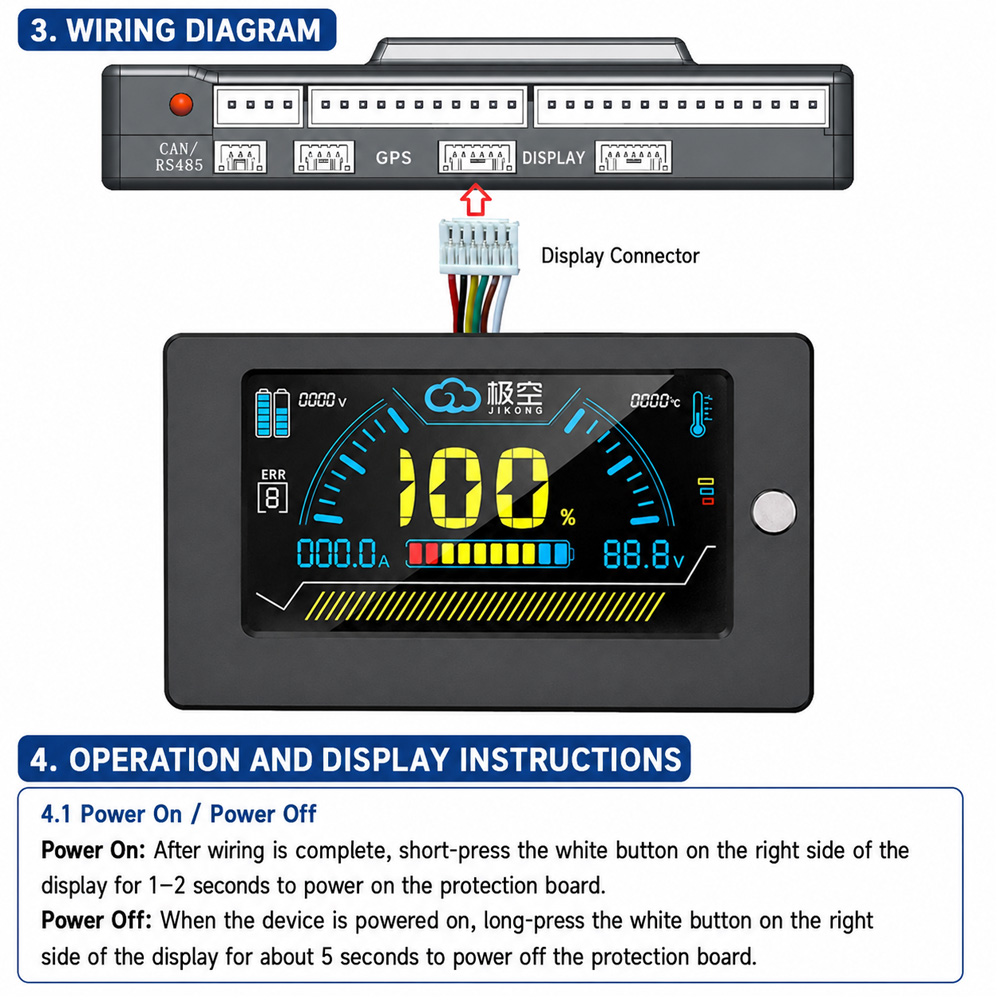 JIKONG JK BMS LCD Display Scre - Smart Energy Monitor ulasan dan harga