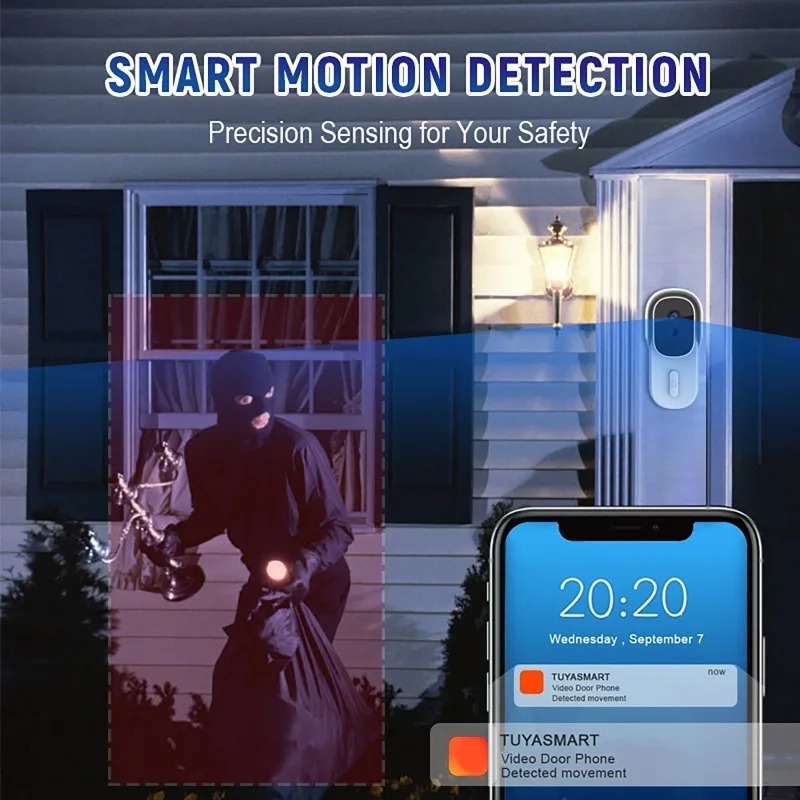 Wide View Tuya Smart Life APP  - Wifi Doorbell Camera ulasan dan harga