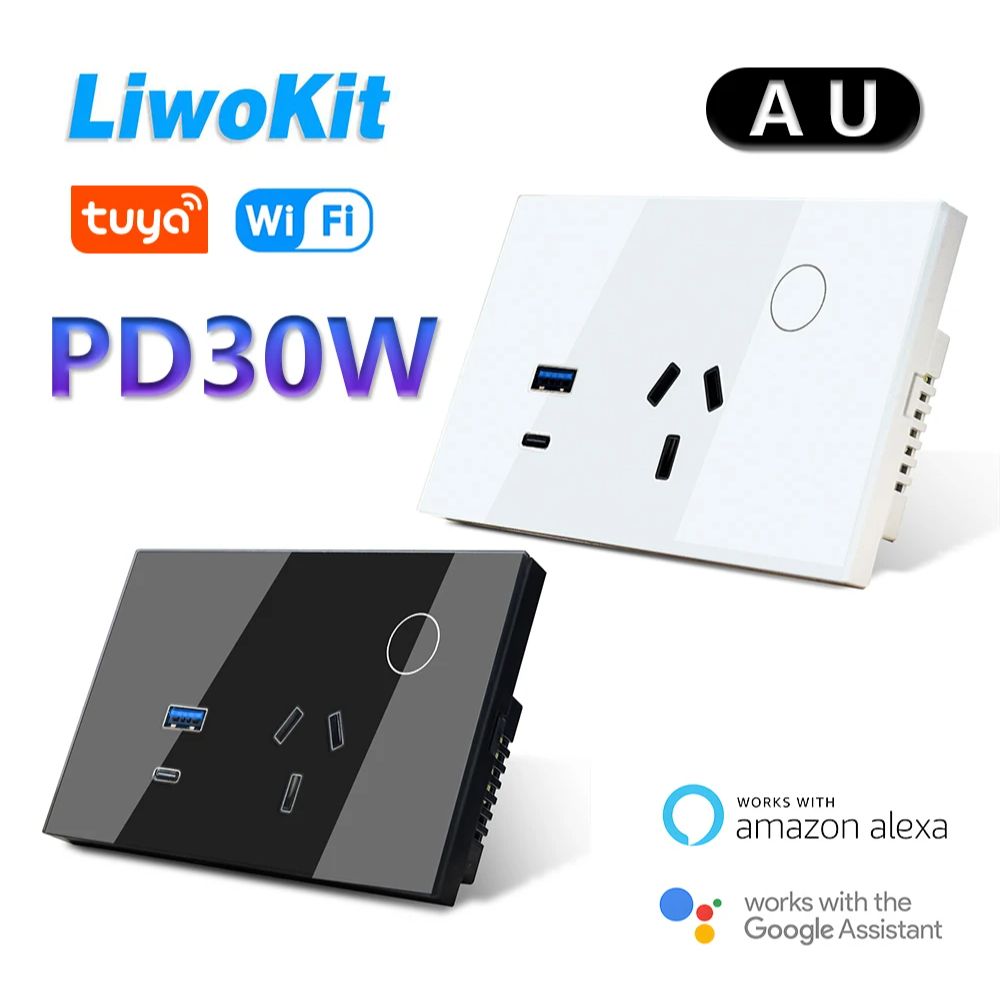 LiwoKit AU Tuya Wifi Wall Sock - Smart Home Or Smart Home ulasan dan harga
