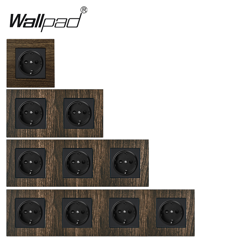 Wood Design EU Socket Wallpad  - Smart Home Or Smart Home ulasan dan harga