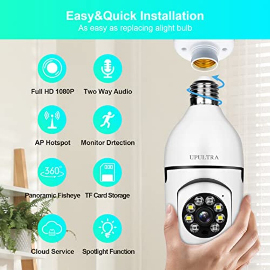 Light Bulb 1080P Security Wire - Smart Home Security ulasan dan harga