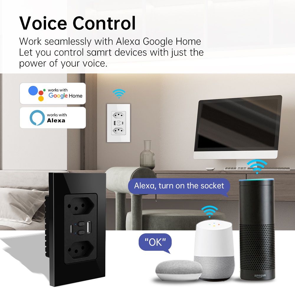 MANHOT Wifi Smart Brazil Socke - Smart Home Energy ulasan dan harga