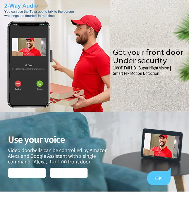 Door Intercom Doorbell, 10.1 I - Wifi Doorbell Camera ulasan dan harga
