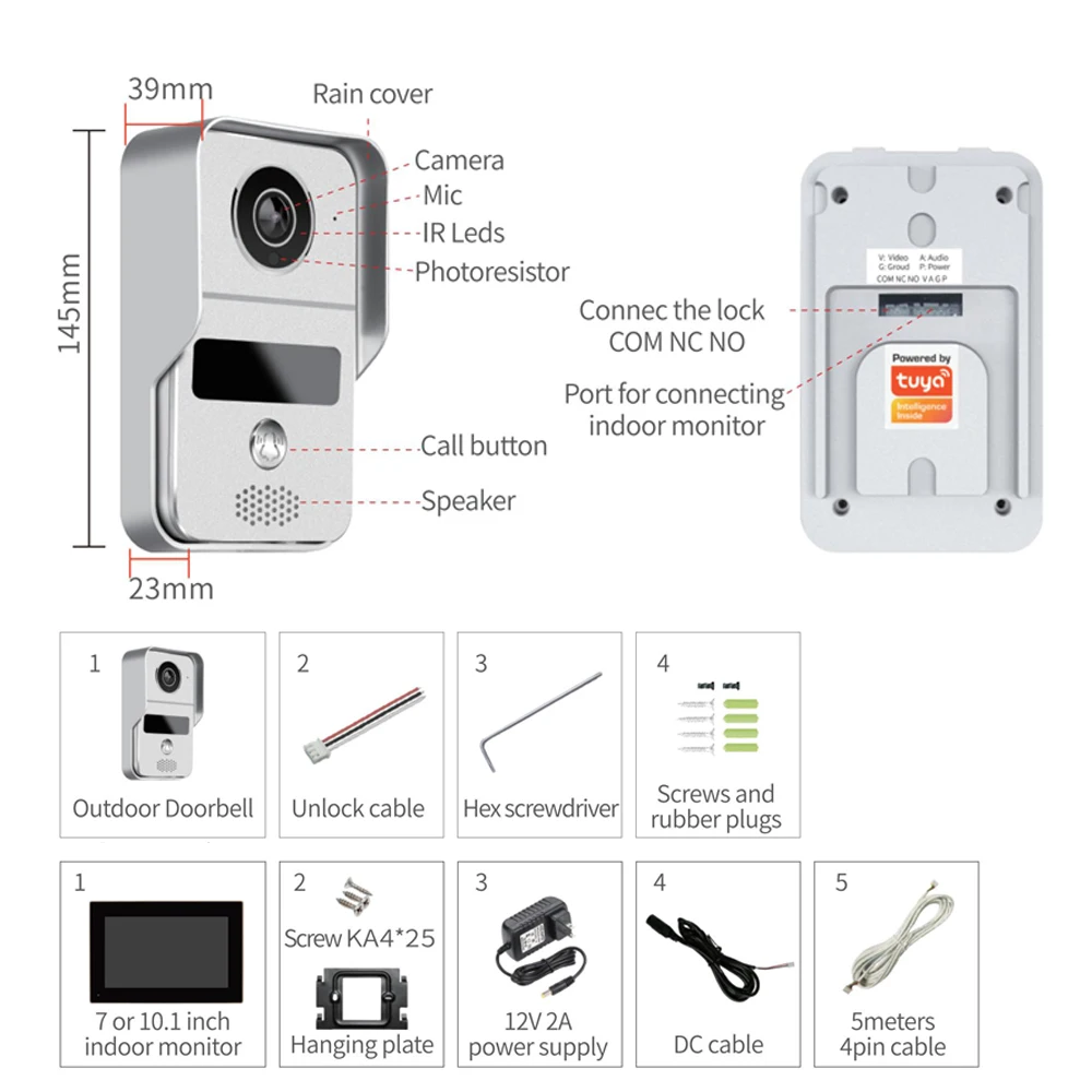 Door Intercom Doorbell, 10.1 I - Wifi Doorbell Camera ulasan dan harga