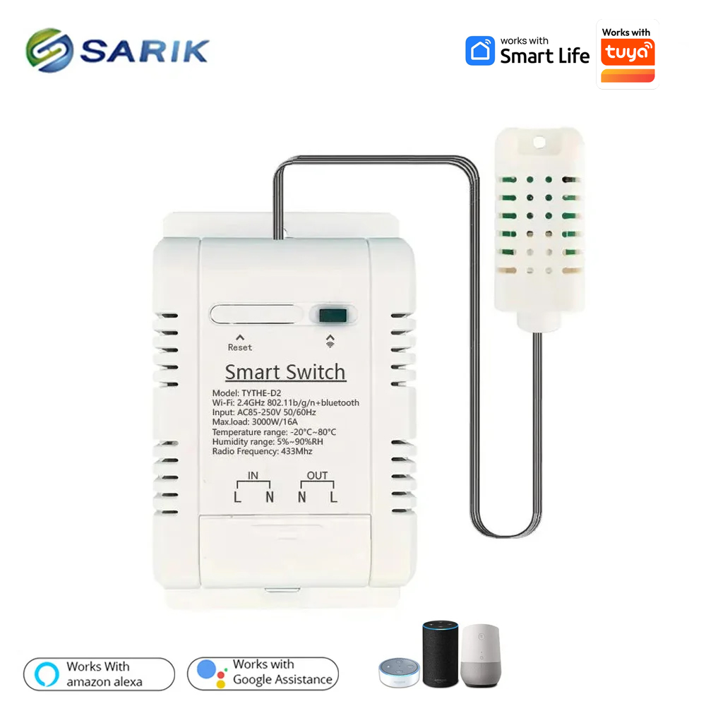 Work with Tuya 16A 3000W WiFi  - Smart Energy Monitor ulasan dan harga