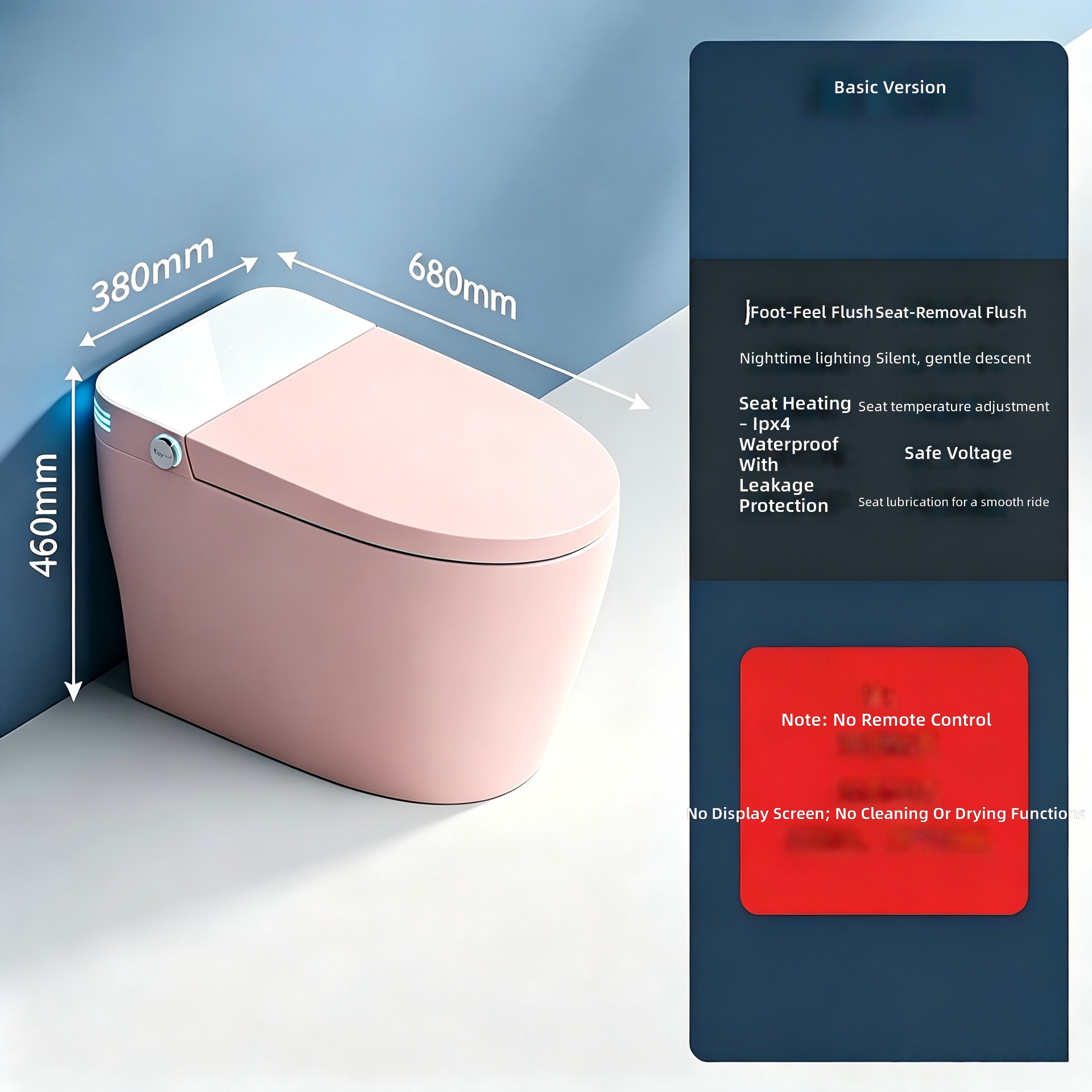 Smart Toilet, Pink, All-in-1 A - Smart Home ulasan dan harga