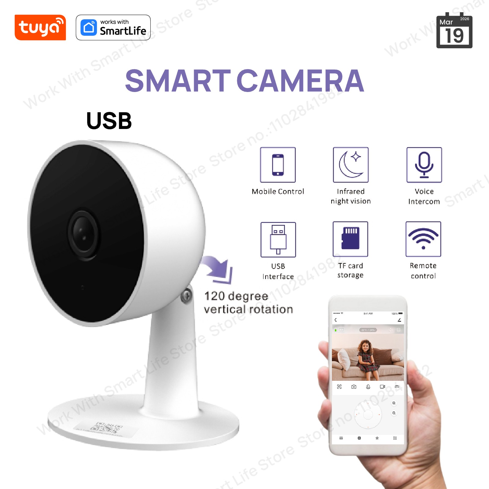 Tuya Smart 3MP HD Indoor Home  - Smart Home Camera Ezviz ulasan dan harga