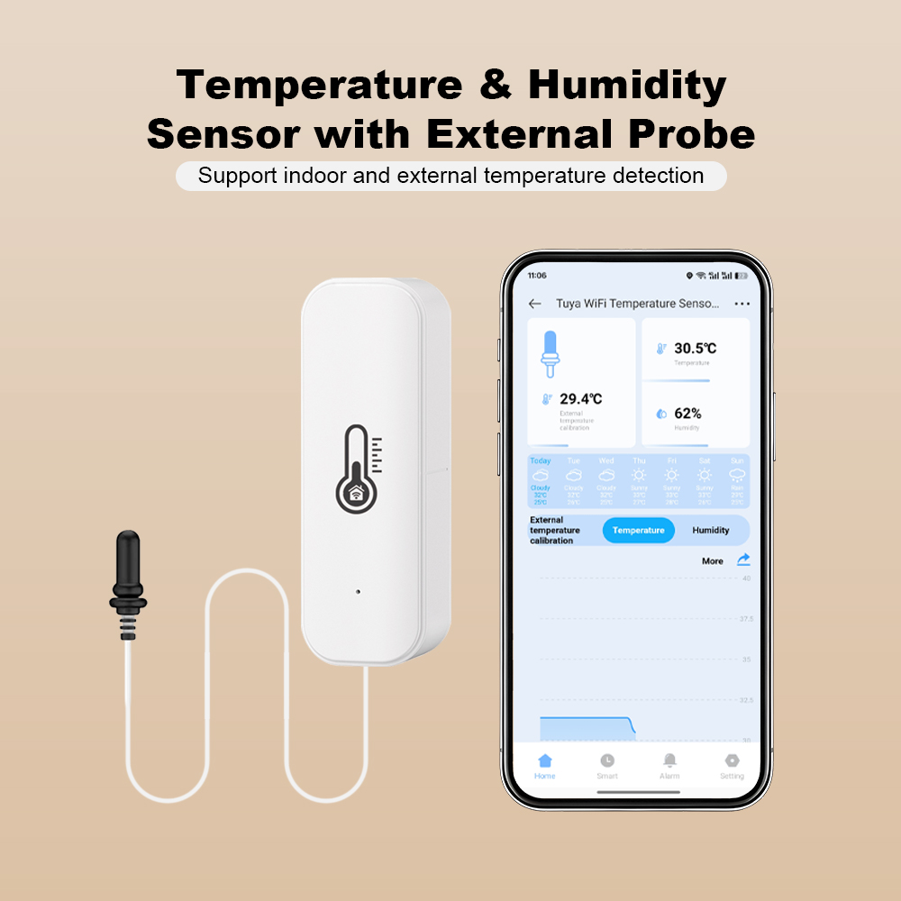 2026 New Tuya WiFi Humidity Te - Smart Home Project ulasan dan harga