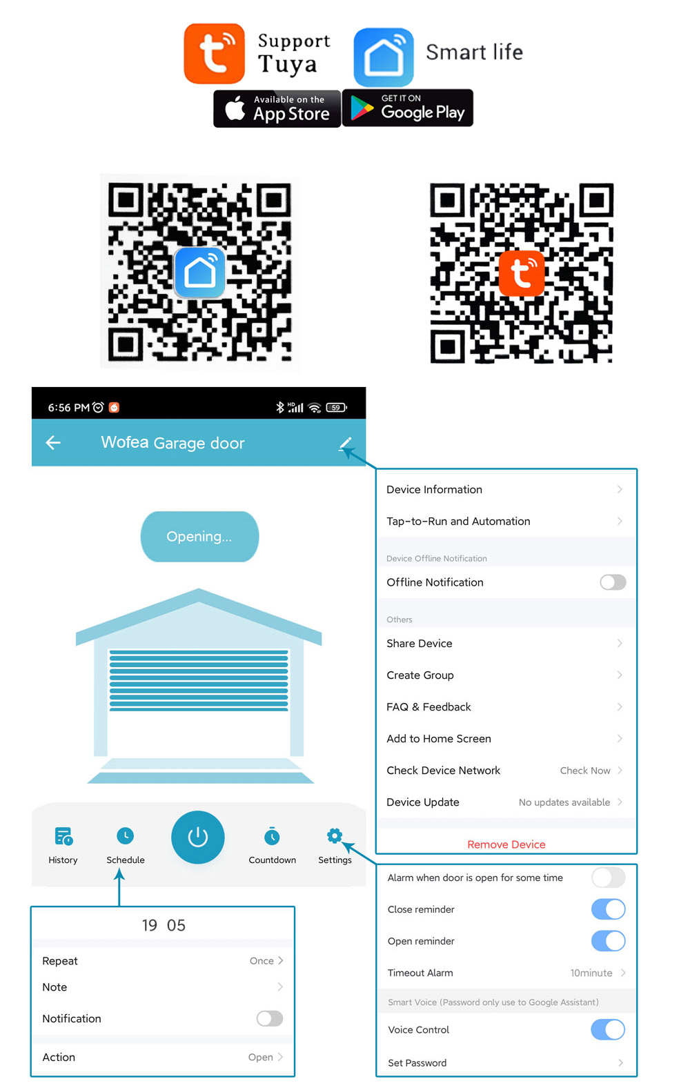 Wofea Tuya Smart WIFI 2.4G Gar - Smart Home Europe ulasan dan harga