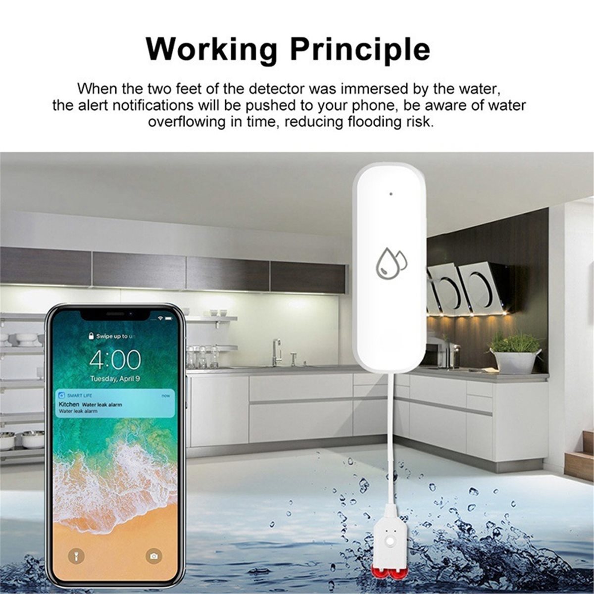 Compatible ZigBee Water Leak S - Smart Home Security ulasan dan harga